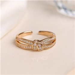 Кольцо 16 р коллекция "Xuping" покрытие позолота, вставка: фианиты, цвет: прозрачный, арт.101.307-16