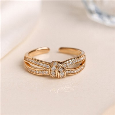 Кольцо 18 р коллекция "Xuping" покрытие позолота, вставка: фианиты, цвет: прозрачный, арт.101.307-18