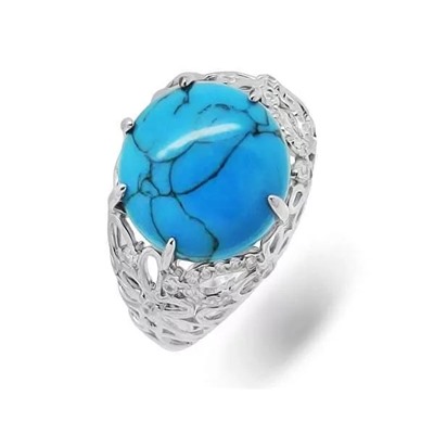 Кольцо из серебра бирюза пресс., МЦВ225
