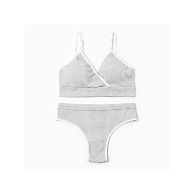 Комплект нижнего белья женский (топ, трусы) Collorista, серый, размер 44-46