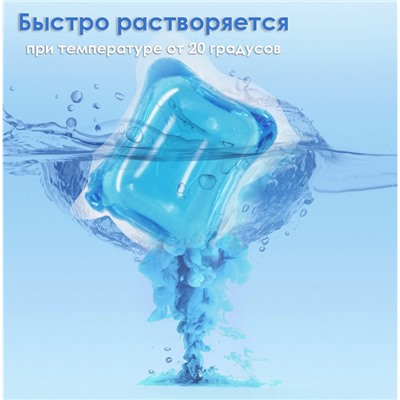 Капсулы для стирки белья 10 шт. в пакете, Аромат: ЗИМА (Роза, Кедр, Ваниль), 10 шт. * 6 гр.