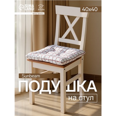 Подушка на стул «Этель» Flower Cage, 40×40 см, белая