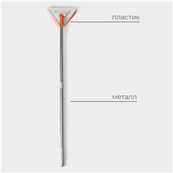 Окномойка фигурная Raccoon, стальная ручка, 2 секции, 102 см, насадка из микрофибры 20×15 см