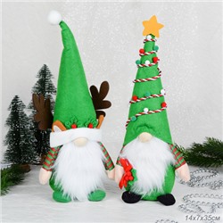 Новогоднее украшение Гном ЕЛКА 14x7x35 см / N102 /уп 100/ микс