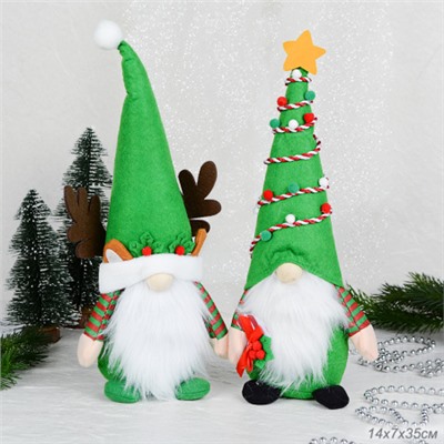 Новогоднее украшение Гном ЕЛКА 14x7x35 см / N102 /уп 100/ микс
