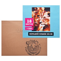 Картина по номерам "Большие кошки" 30х40см