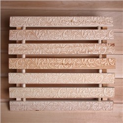 Подголовник для бани и сауны «Русский узор», 34×32×12 см, липа, анатомический, «Добропаровъ»