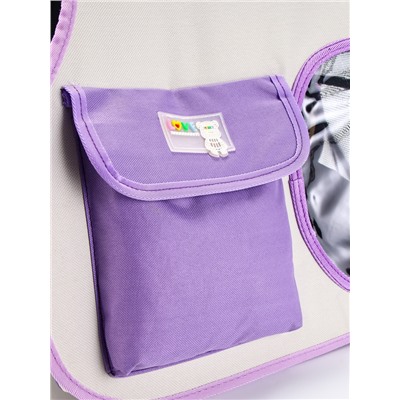 Сумка-переноска с органайзером и окном, 45×24×34 см, бело-сиреневая