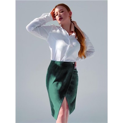 Юбка на запах замшевая 3202 (Зеленый)