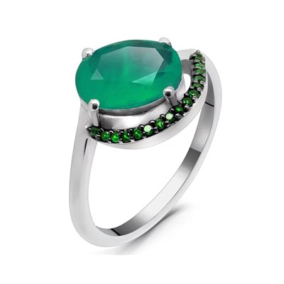 Кольцо из серебра турмалин тропикана выращ., Монини
