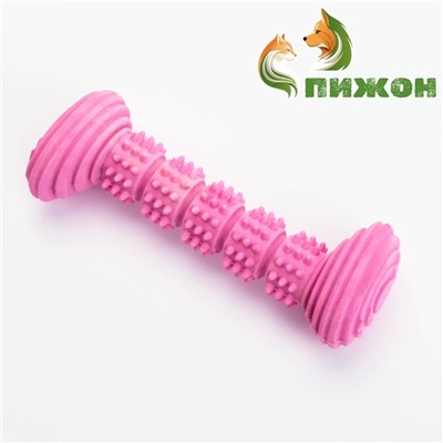 Жевательная игрушка для собак ПИЖОН «Палка», массажная, 14.2×5.2 см, розовая