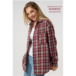 Рубашка женская в клетку (Бордовый)
