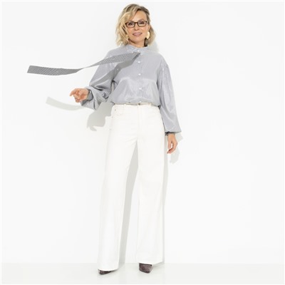 Рубашка с несъёмным драпирующимся галстуком, Трендовый канал (new)