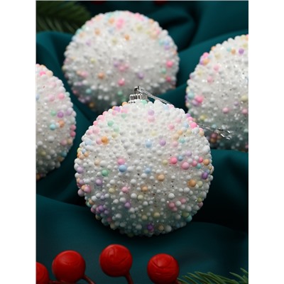 Ёлочные игрушки «Абель», шары новогодние, d=7 см, 4 шт., колор