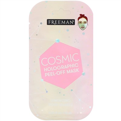 Freeman Beauty, Космическая голографическая очищающая маска, осветляющий розовый кварц, 0,33 ж. унц. (10 мл)