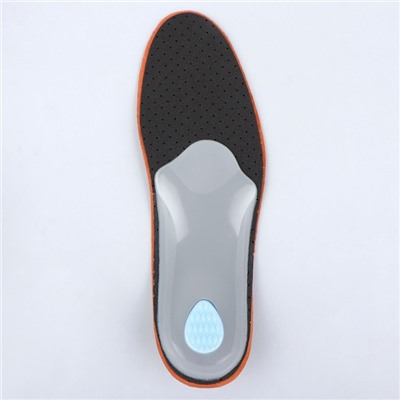 Стельки для обуви, амортизирующие, дышащие, с жёстким супинатором, р-р RU 43 (р-р Пр-ля 42), 27.5 см, пара, коричневые