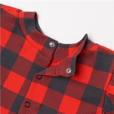 Платье и повязка Крошка Я «Клеточка», рост 74-80 см, красный