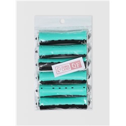 Бигуди «Коклюшки», d=2 см, 9 см, 6 шт., цвет чёрный/зелёный