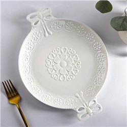 Блюдо керамическое Доляна «Сьюзен», 28×21.5 см, цвет белый