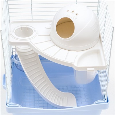 Клетка для грызунов укомплектованная, 23×19×28 см, голубая