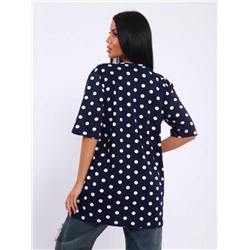 Футболка Арт. 700 (Темно-синий_белый горох)