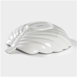 Салатник Magistro «Лист Бланш», 800 мл, 24.5×20.5 см, фарфор, цвет белый