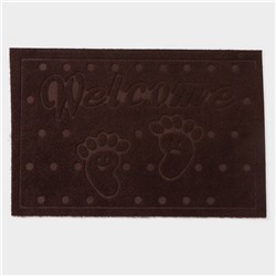 Коврик придверный Доляна «Следочки», влаговпитывающий, без окантовки, 38×58 см, цвет МИКС