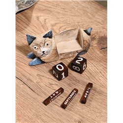 Вечный календарь «Кошка», 13×4×6.5 см, дерево