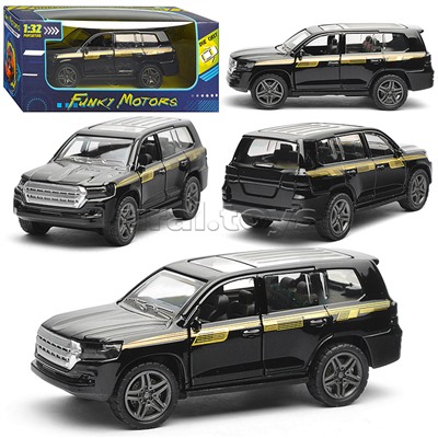 Чёрная инерционная машинка с прозрачной крышей die-cast,1:32, открывающиеся двери