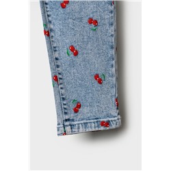 Брюки текстильные джинсовые для девочек PLAYTODAY, 1239687