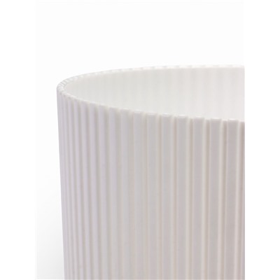 Горшок для цветов «Стрип», 2.3 л, d=17 см, h=15.2 см, пластиковый, с поддоном, белый