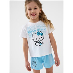 Комплект трикотажный для девочек: фуфайка (футболка), шорты