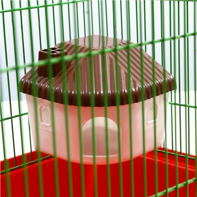 Домик для грызунов, 11.4×10.7×10.7 см, угловой, пластик, коричневый