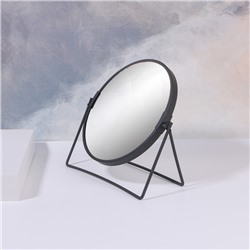 Зеркало настольное, с увеличением х2, двустороннее, 19.5×20 см, (16.5×19.5 см), чёрное
