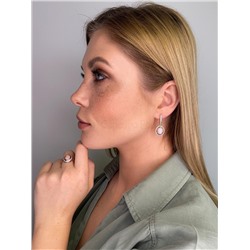 Кольцо из золочёного серебра с нат.эфиопским опалом, фианитами и родированием 925 пробы К-3785зрк117000