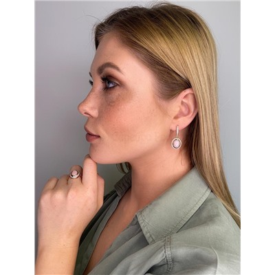 Кольцо из золочёного серебра с нат. опалом и фианитами 925 пробы К-3787зрк117100