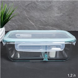 Контейнер прямоугольный с разделителем 1020 мл крышка с клапаном / R-1020/2TQ /уп 24/ стекло