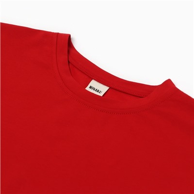 Футболка женская укороченная MINAKU OVERSIZE FIT, фуксия, размер 42