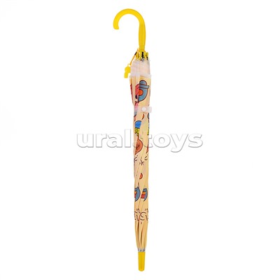 Зонт детский "Милая капибара" (цвет жёлтый) (48,5см.)