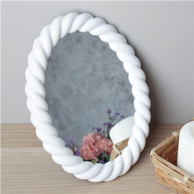 Зеркало настольное 16х21 см / 2360 /уп 72/ пластик (Белый)