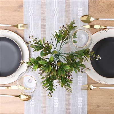 Дорожка на стол Этель серая 30×180 см, 100% п/э