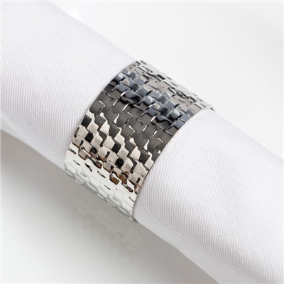 Набор салфеток с декоративными кольцами White pleasure, 40×40 см - 4 шт., 100% хлопок, саржа 190 г/м²