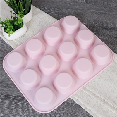 Форма для выпечки 12 ячеек силиконовая Пирамидки 3 см / HL-321 /уп 200/ 0,145/ 29x22x3 см