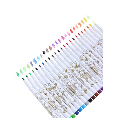 Фломастеры 24 цвета «Мышка», в пластиковом пенале с ручкой, вентилируемый колпачок