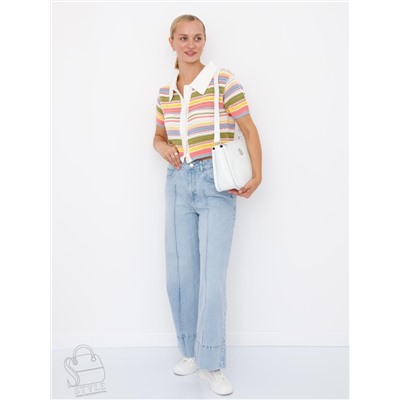 Сумка женская кожаная 0529C white Polina&Eiterou  в Новосибирске