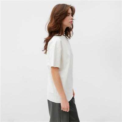 Футболка женская MINAKU OVERSIZE FIT, цвет экрю, размер 42