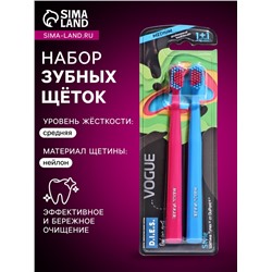 Зубная щётка D.I.E.S. Vogue Style средней жёсткости, 1+1 шт.