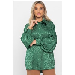 Рубашка атласная Все мысли о тебе (зеленая) Б14504-7М