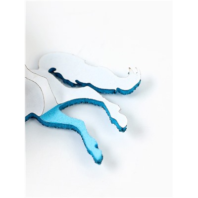 Декор новогодний «Лошадки» на клеевой основе, синий, набор 6 шт.