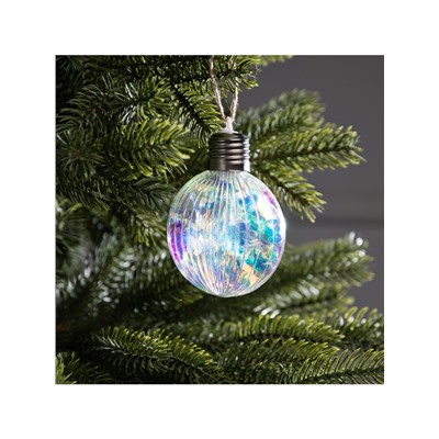 Ёлочный шар «Ретро шар», 8×10.5 см, 5 LED, от батареек LR44×3, свечение тёплое белое